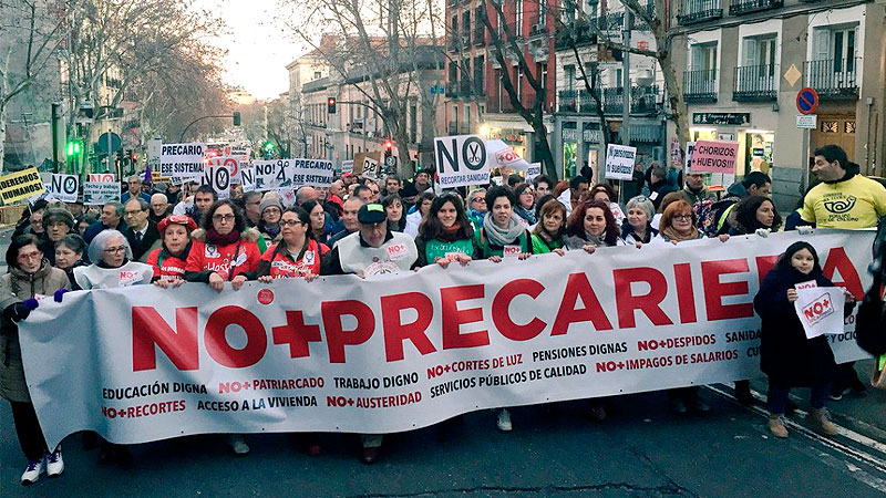 Protestas por "NO + PRECARIEDAD" en 33 ciudades del Estado español 