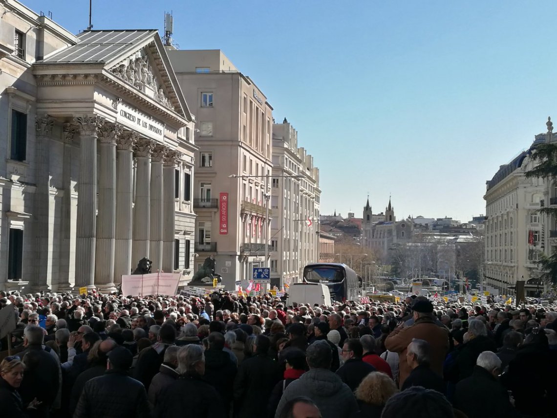 Gran jornada de protestas en el Estado español contra la miserable subida en las pensiones