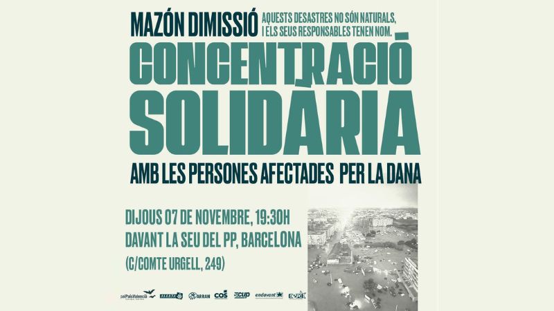 Concentración en Barcelona para pedir la dimisión de Mazón por la gestión de la Dana