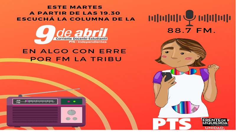 La agrupación docente 9 de abril relanza su columna educativa en FM La Tribu