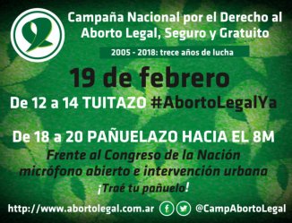 Convocan a un "pañuelazo" por el derecho al aborto legal 