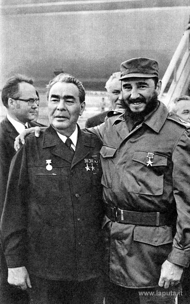 Brezhnev y Fidel Castro