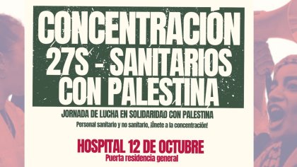 Madrid 27-S: El MATS se suma a la jornada de lucha por Palestina y llama a concentrarse en el Hospital 12 de octubre