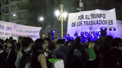 [Video] Festival en la carpa de Pepsico por la aparición con vida de Santiago Maldonado