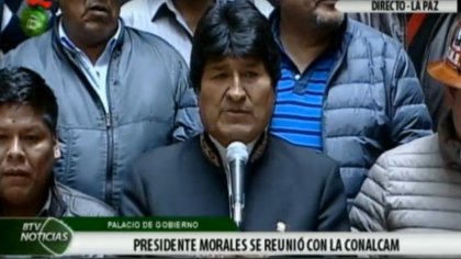 Evo Morales retrocede y convoca a “Encuentro Nacional por la Salud y la Vida”