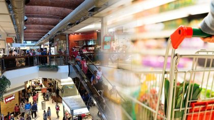 Las ventas en supermercados y shoppings cayeron en términos reales en diciembre