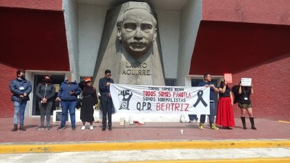 Estudiantes de la BENM hacen mitin en memoria de normalista asesinada de Panotla 