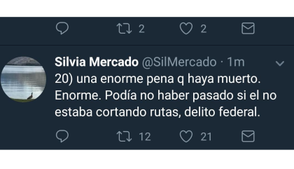 Silvia Mercado culpa a Santiago Maldonado por su propia muerte