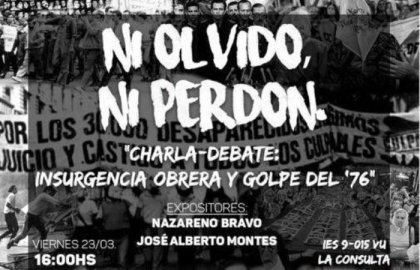 San Carlos: Habrá una charla a 42 años del golpe genocida