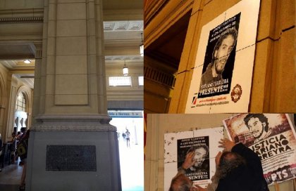 Provocación en la línea Roca: retiran cerámico homenaje a Mariano Ferreyra de hall de Constitución