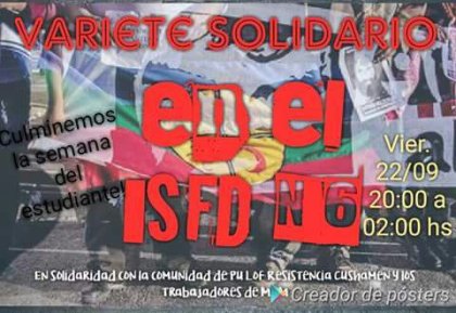 Estudiantes realizarán varieté solidaria con los obreros de MAM y las comunidades mapuches