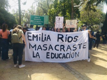 Gran movilización de las y los trabajadores de la educación en Ñuñoa