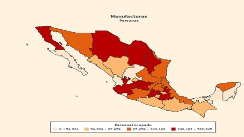 Personal ocupado en la manufactura por estado 