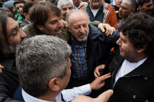 Pablo Moyano, Roberto Baradel, Daniel Catalano, Hugo Yasky y Néstor Segovia. 