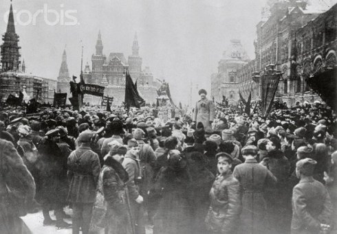 Discurso de Trotsky en la revolución (Foto: Corbis)