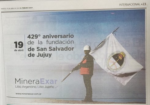 Publicidad en diario El Tribuno de Jujuy 