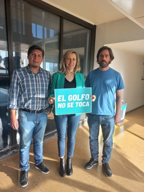 Los diputados Alejandro Vilca, Myriam Bregman y Nicolás Del Caño en defensa del Golfo.