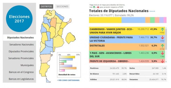 Mapa interactivo de las elecciones 2017 en todo el país