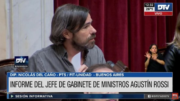 Del Caño cruzó a Rossi: “Las corporaciones están felices con los beneficios de este Gobierno”