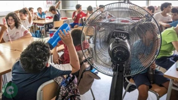 La ola de calor y el ajuste afectan el derecho a la educación de les pibes