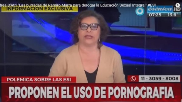 Andrea D'Atri: “Marra quiere derogar la Educación Sexual Integral reemplazándola por pornografía"