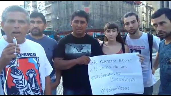 Solidaridad internacional de estudiantes y trabajadores argentinos con estudiantes catalanes