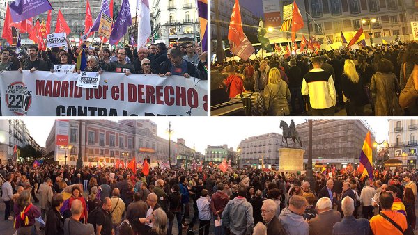 Manifestación en Sol: “Madrid está con el pueblo catalán”