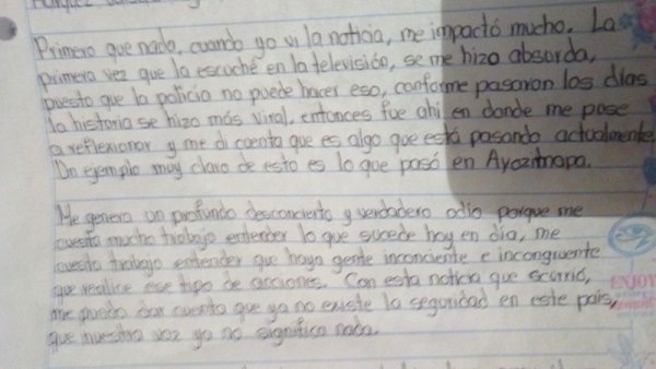 “Me aterra que la policía pueda detenerme por cualquier cosa”: cartas de estudiantes a Marco Antonio Sánchez