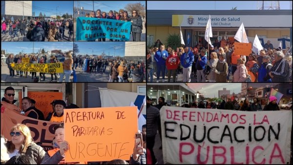 Chubut: Trabajadores de educación y salud enfrentan el ajuste de Arcioni y Massa