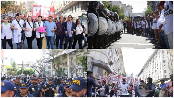 A pesar de las provocaciones y el amedrentamiento, miles marcharon a Plaza de Mayo contra el ajuste y la represión