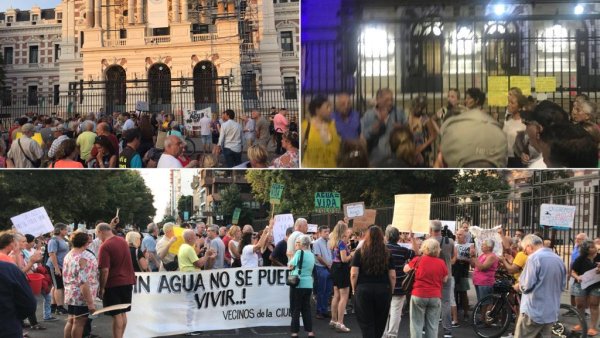 Vecinos de La Plata reclaman por falta de agua frente a Gobernación