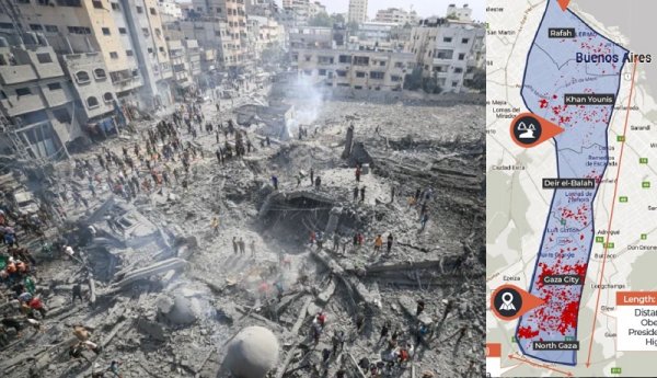 ¿Y si Gaza estuviera en Buenos Aires? Así sería la destrucción provocada por Israel