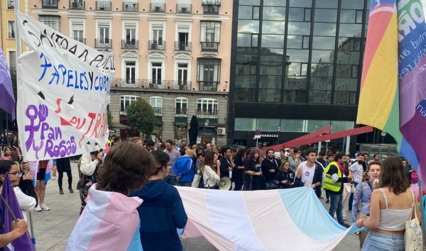 "Sanidad pública, papeles y cupo laboral". Protestas contra el quinto retraso de una Ley Trans mínima