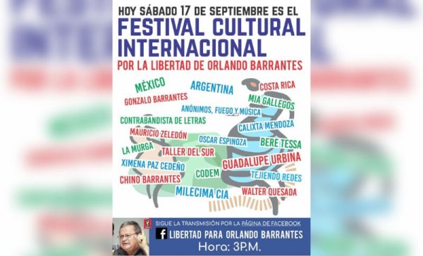 Hoy: Festival Cultural por absolución para Orlando Barrantes