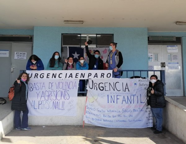 Urgencia Infantil de Hospital Sotero del Río en paro: Basta de violencia y agresiones al personal