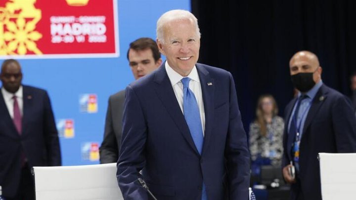 MADRID, 29/06/2022.- El presidente de Estados Unidos, Joe Biden, durante la primera jornada de la cumbre de la OTAN que se celebra este miércoles en el recinto de Ifema, en Madrid. EFE/Lavandeira Jr