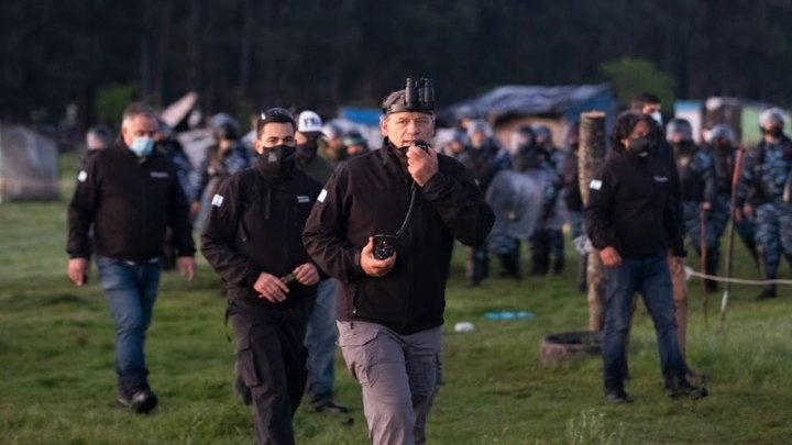 Sergio Berni en el operativo de Guernica 