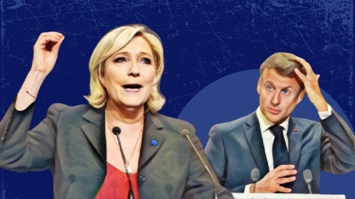 Marine Le Pen y Emmanuel Macron