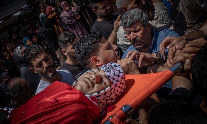 Funeral de Ajmad, asesinado por un colono israelí. Foto Caterina Albert